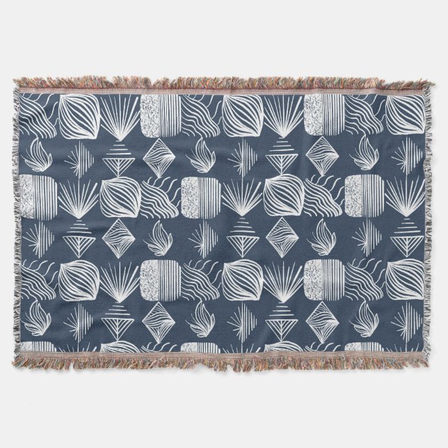 Bold Caribbean Tribal Mudcloth: Navy Blue& White Filt (Framsidan)