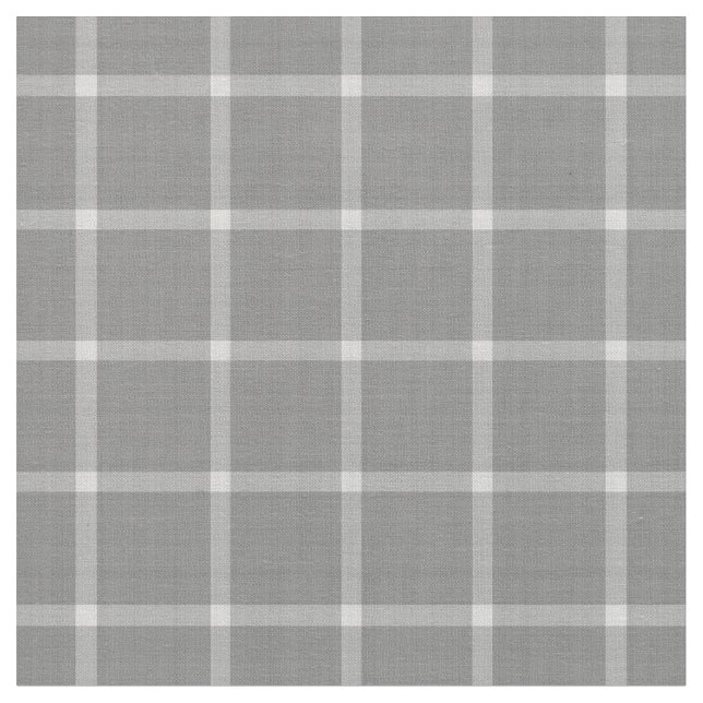 Bold Charcoal & White Check with Gray Accents Tyg (Närbild)