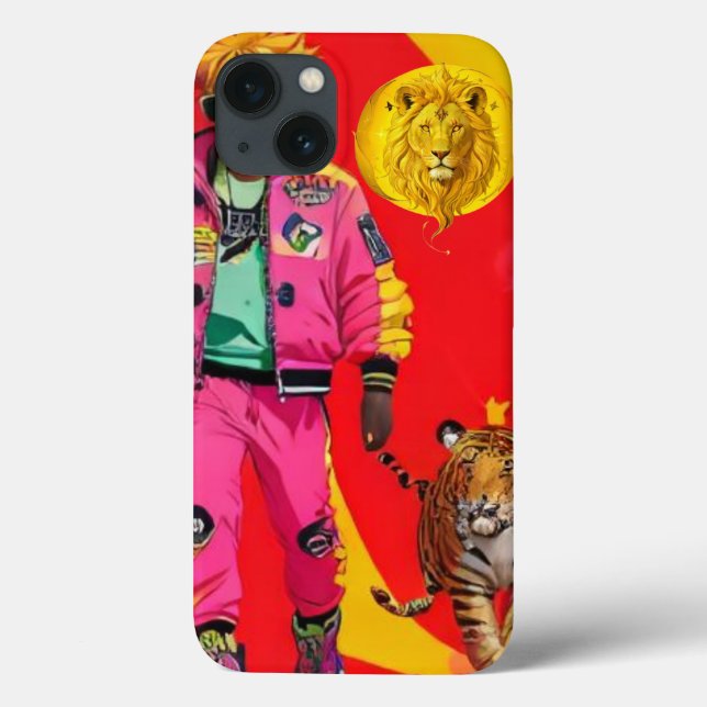 Bold Charisma Tiger Phone Case – Vibrant Dopamine  (Baksida)