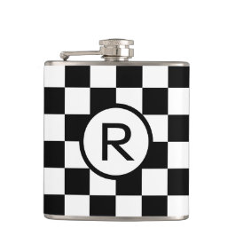 Bold Checkated Black and White med Monogram Fickplunta