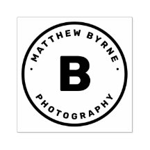 Bold Circle Monogram Company Rubber Frimärke