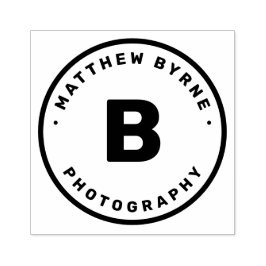 Bold Circle Monogram Company Rubber Frimärke Stämpel