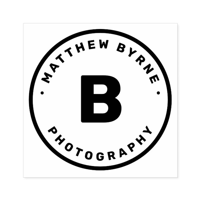 Bold Circle Monogram Company Rubber Frimärke Stämpel (Tryck)