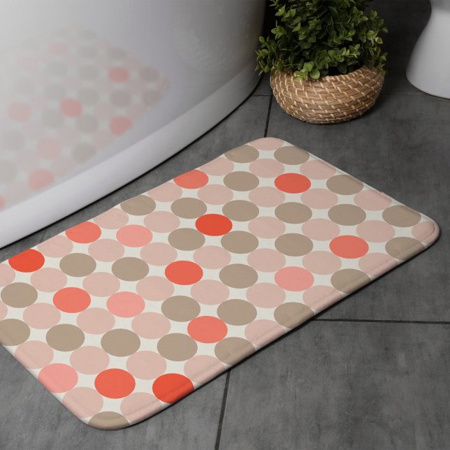 Bold Circle Pattern Bath Mat in Red Pink Mocha Badrumsmatta (Skapare uppladdad)