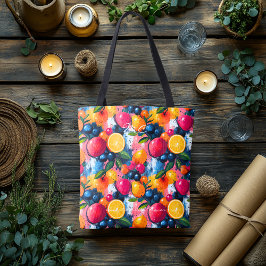 Bold Citrus & Berry Stänk Hälsa Tote Bag Tygkasse