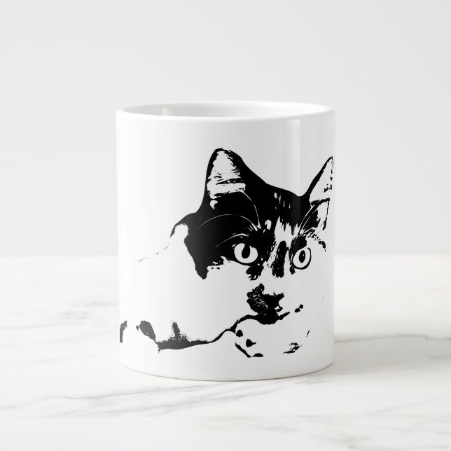 Bold Close Cat Porträtt Mugg Jumbo Mugg (Framsidan)