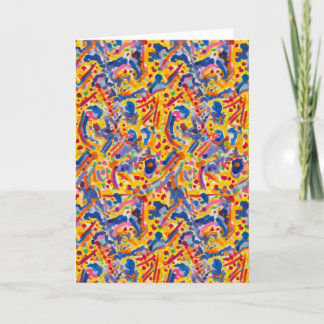 Bold Colorful Abstract Pattern Blank Kort
