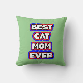 Bold Colorful Best Cat Mamma någonsin Roligt Typog Kudde