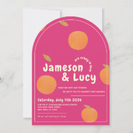 Bold, colorful citrus wedding invitation inbjudningar