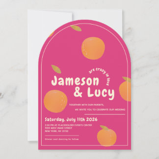 Bold, colorful citrus wedding invitation inbjudningar