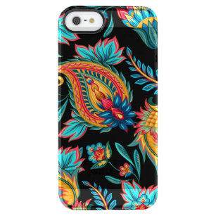 Bold Colorful Hand plockade Blommigt Paisley Clear iPhone SE/5/5s Skal