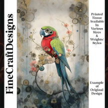 Bold Colorful Steampunk Bird Gears J7L Decoupage