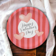 Bold Colorful Stripes and Hearts Valentine's Day