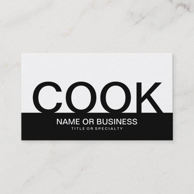 Bold COOK (anpassadet färg) Visitkort (Framsida)
