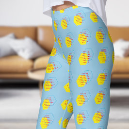 Bold CornblommBlue Honungsskörd Mönster Leggings