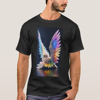 Bold Crystal Eagle Emblem T-Shirt: Embrace Fearles T Shirt