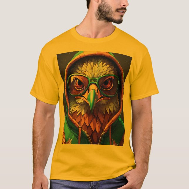 Bold Crystal Eagle Emblem T-Shirt: Embrace Fearles T Shirt (Framsida)