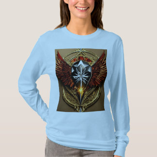 Bold Crystal Eagle Emblem T-Shirt: Embrace Fearles T Shirt