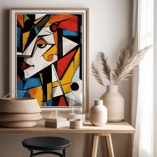 Bold Cubist Stil Abstrakt Poster
