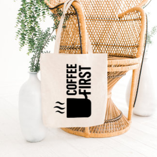 Bold Cup with Steam Tote Bag Design Tygkasse