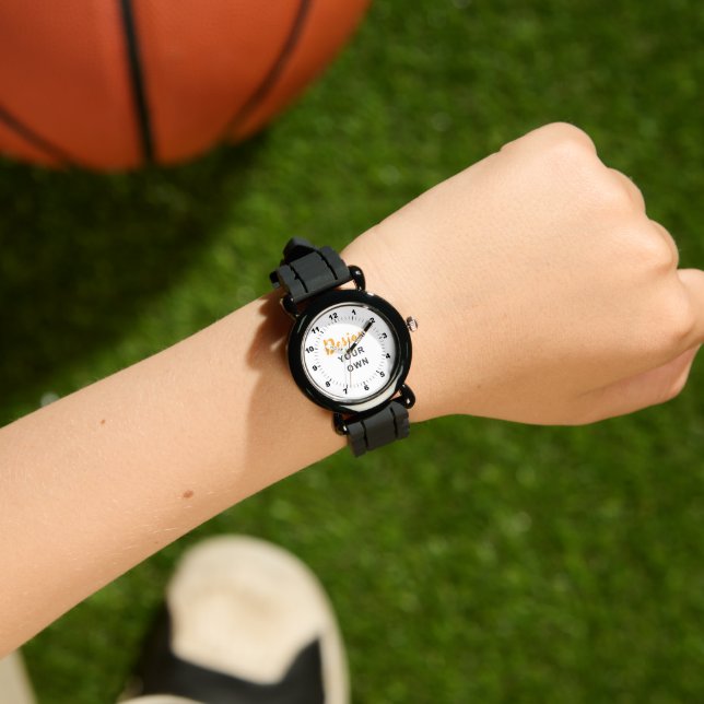 BOLD! 🖤 Custom Black Kids Watch Design Armbandsur (Handled)