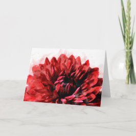 Bold Dahlia Watercolor Crimson Anteckningskort