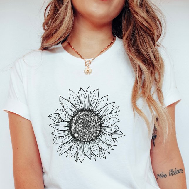 Bold Daisy Line Art; Simple Summer Flower  T Shirt (Skapare uppladdad)