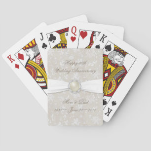 Bold Damask 30:e Bröllop-årsdagen Casinokort