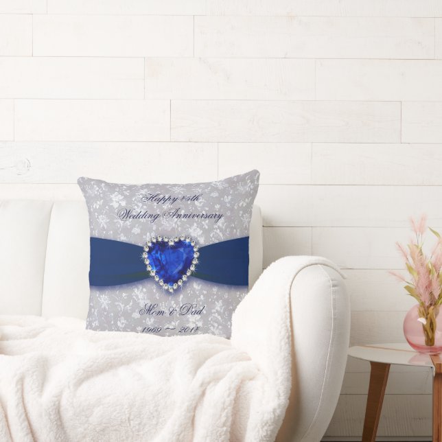 Bold Damask 45:e Bröllop-årsdagen Dekorativ kudde (Soffa)