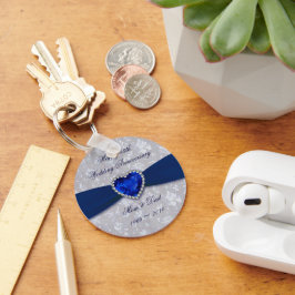 Bold Damask 45:e Bröllop-årsdagen Nyckelring