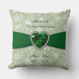 Bold Damask 55:e Bröllop-årsdagen Dekorativ kudde
