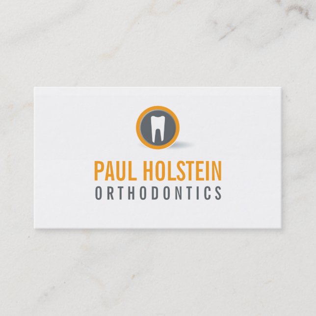 BOLD DENTIST-AFFÄRSKORT: modern tandläkares logoty Visitkort (Framsida)