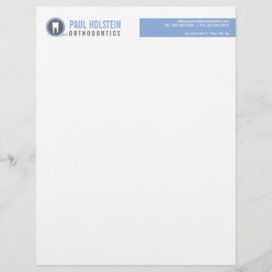 BOLD DENTIST LETTERHEAD: modern azure från tandläk Brevhuvud