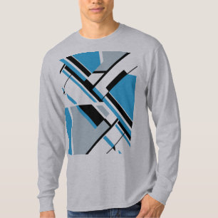 Bold Diagonal Blue Black Grått MCM-inspirerad desi T Shirt