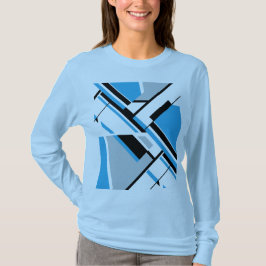 Bold Diagonal Blue Black Grått MCM-utseende Abstra T Shirt