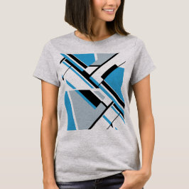 Bold Diagonal Blue Black Grått MCM-utseende Abstra T Shirt