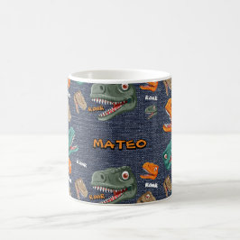 Bold dinosaur mug pattern for boys kaffemugg