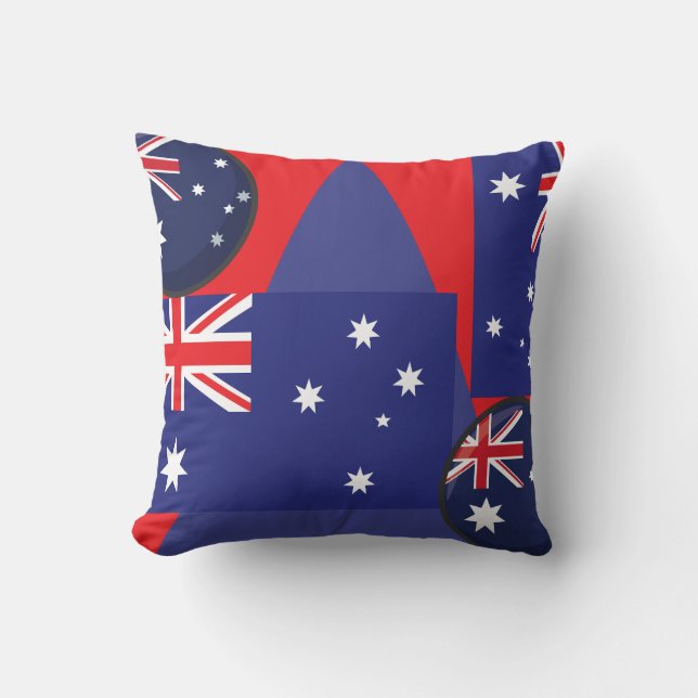Bold down under Hues: Aussie Spirit Square Pillow Kudde (Framsida)