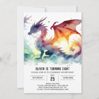 Bold Dragon Birthday DIY Inbjudningar