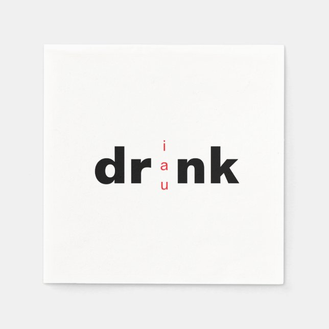 Bold Drink Drank Drunk Vokalbytescocktail Pappersservett (Framsidan)