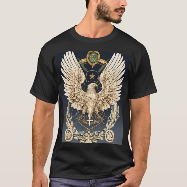 "Bold Eagle Design T-Shirt - Perfekt för natur Lo (Framsida)