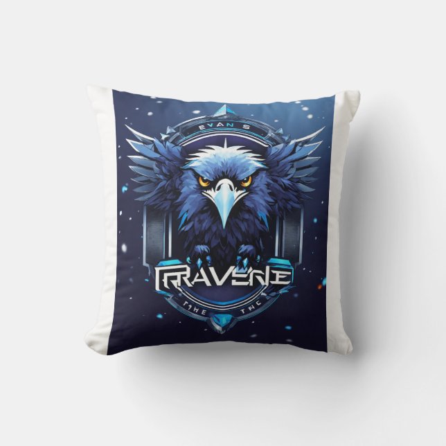 Bold Eagle Logo Pillow | Powerful Eagle Head Cushi Kudde (Framsida)