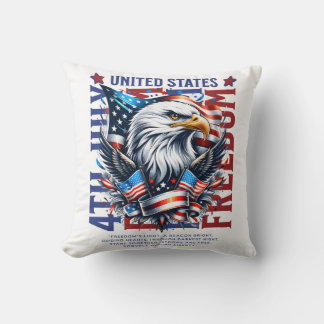 Bold Eagle Patriotic 4th of July Pillow Kudde