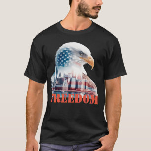 Bold Eagle USA Patriotic Flagga Stars NYC Freedom T Shirt