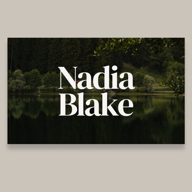 Bold Editorial Style Photo QR Code White Visitkort (Skapare uppladdad)