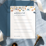 Bold Elegant Blommigt Bröllop Adapter Rådkort<br><div class="desc">Vi presenterar vårt fet Elegant Blommigt Advice Card-design, ett modernt firande i naturens konst, med färgstarka vattenfärgsarrangemang i blommigt i vackra nyanser av rosa, marin och dammig blå, persika och gult med mjuk eukalyptus grönery, som på ett vackert sätt ställs mot en ren pristine vit canvas med minimal Bröllop typografi,...</div>