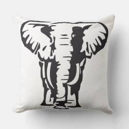 Bold Elephant Silhouette Dekorativ kudde