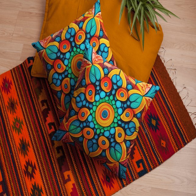 Bold Ethnic Mandala Kudde (Skapare uppladdad)