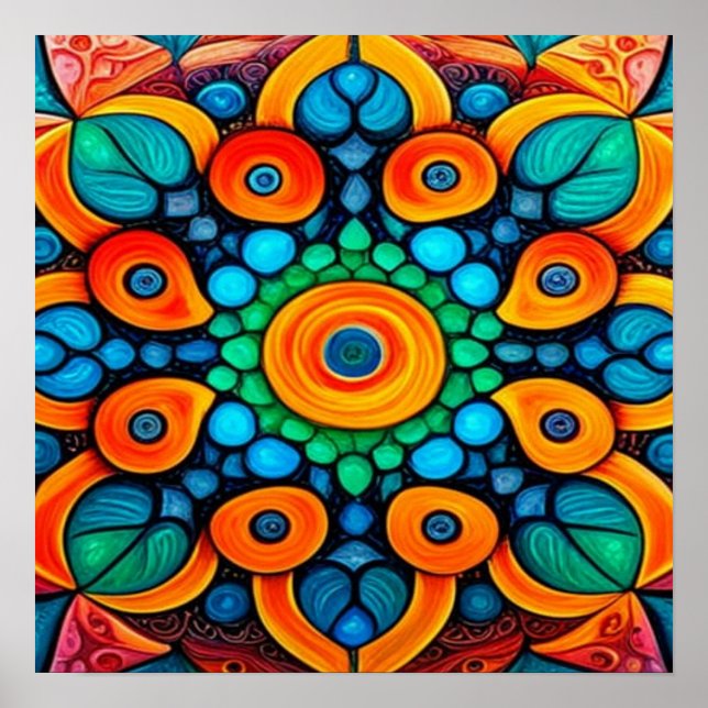 Bold Ethnic Mandala Poster (Framsidan)