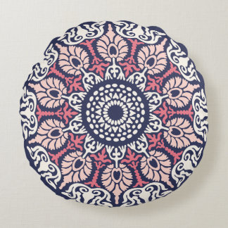 Bold Ethnic Modern Mandala boho chic Indian Yoga Rund Kudde